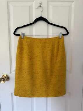 Vintage Mustard Tweed Mini Skirt Size 8 High Waist